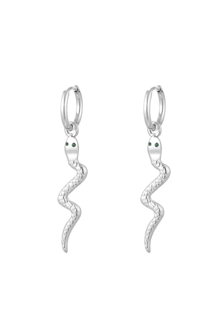 Earrings snake charm - Silver Color color