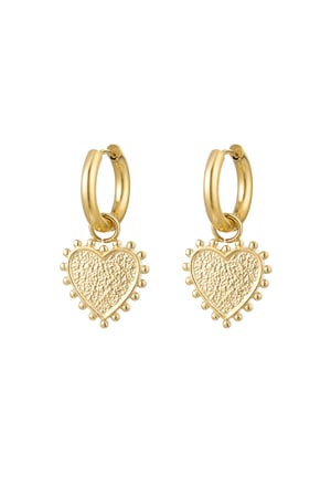 Earrings decorated heart - Gold color h5 