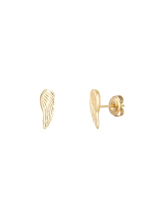 Wing stud earrings - Gold Color Stainless Steel h5 