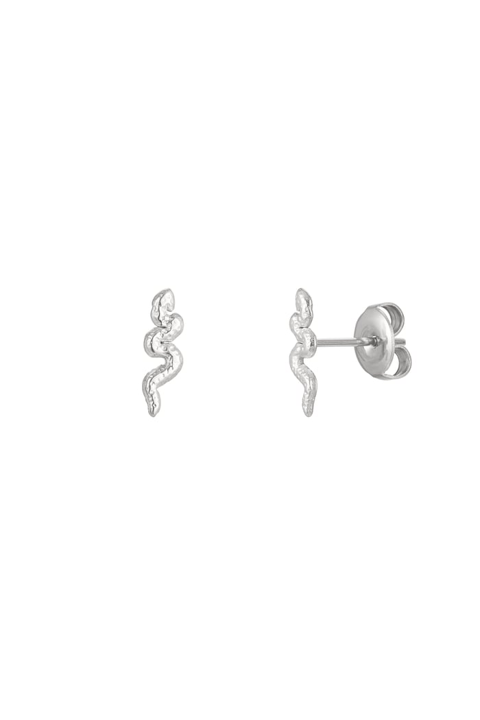 Ear plug snake - silver color Stainless Steel 