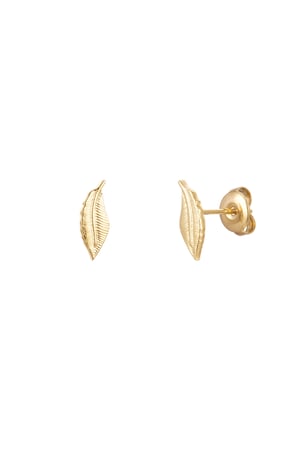 Ear stud feather - Gold Color Stainless Steel h5 