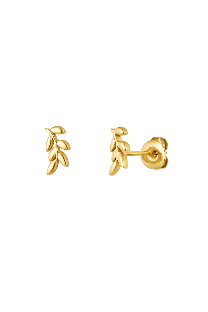 Ear studs leaves - Gold color 