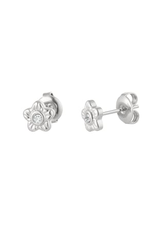 Ear studs flower - Silver Color color h5 