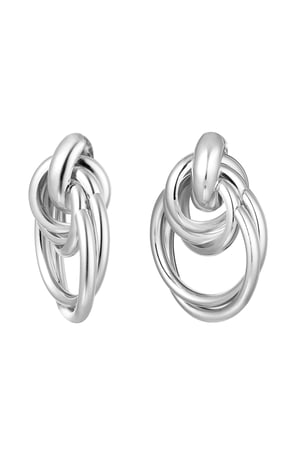 Earrings different hoops - silver color Metal h5 