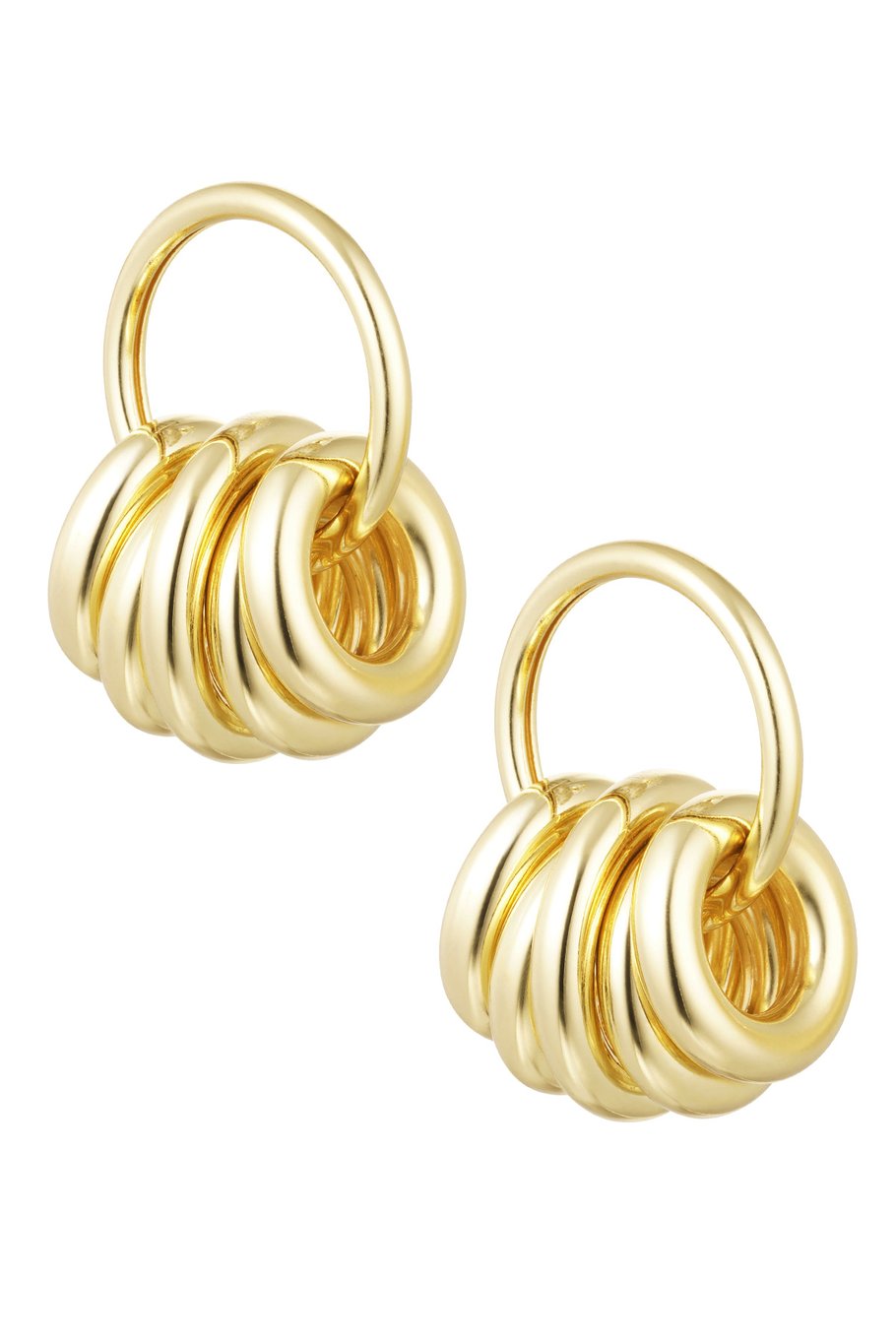 Ohrringe mit mehreren Ringen – Goldfarbe - Goldfarbefarbe