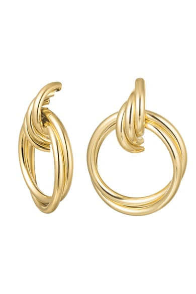 Boucles d'oreilles doubles créoles - Métal doré h5 