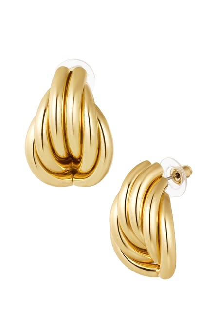 Earrings playful shape - Gold color 2