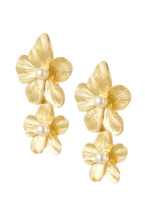 Earrings flowers - Gold color h5 