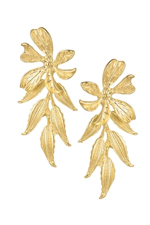 Statement earring studs flower power - Gold Color Alloy h5 