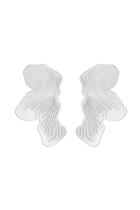 Ear stud butterfly look - silver color Copper