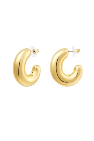 Earrings half turn - Gold color h5 