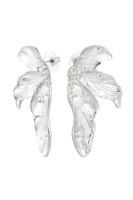 Earrings asymmetrical look - silver color Alloy 2