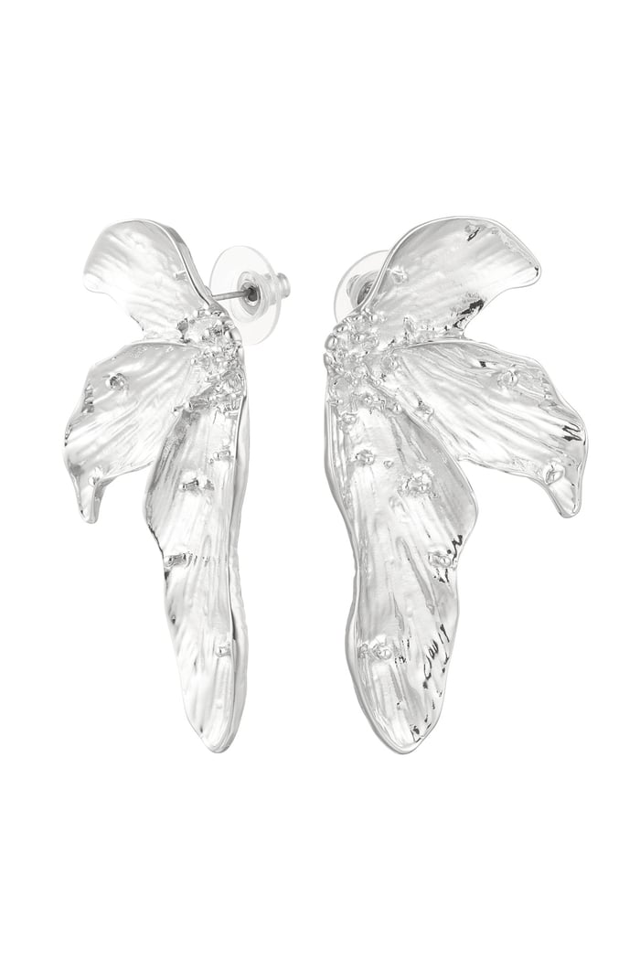 Earrings asymmetrical look - silver color Alloy 