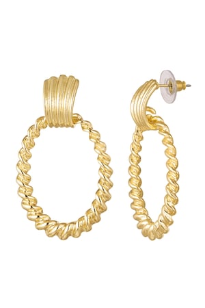 Earrings curled - Gold Color Alloy h5 