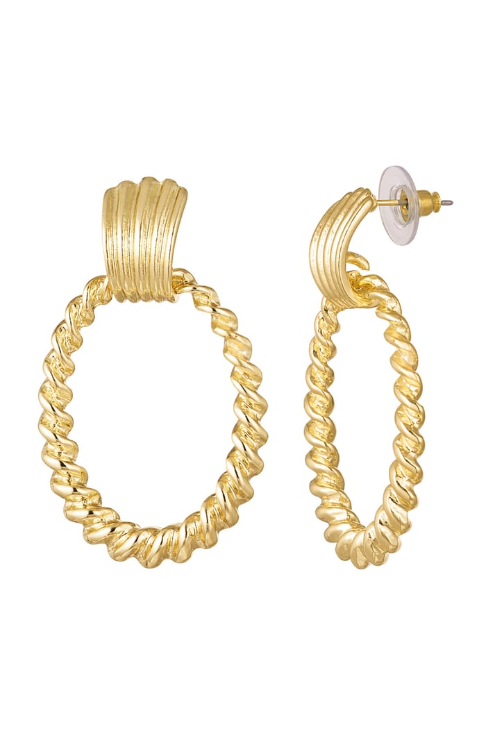 Earrings curled - Gold Color Alloy 