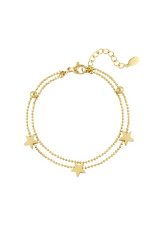 Double bracelet stars - Gold color h5 