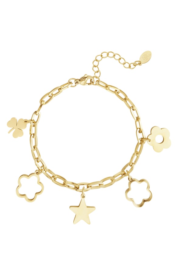 Gliederarmbandanhänger – Goldfarbe - Goldfarbefarbe 2