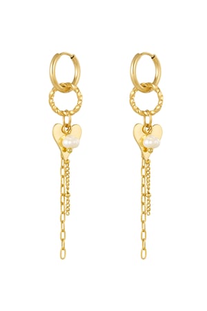 Earrings necklace party - Gold color h5 