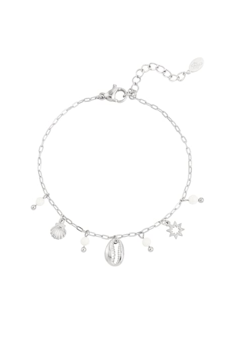 Bracelet charms and stones - Silver Color color