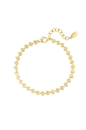 Bracelet linked hearts - Gold color h5 