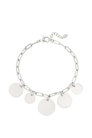 Link bracelet with circles - Silver Color color h5 