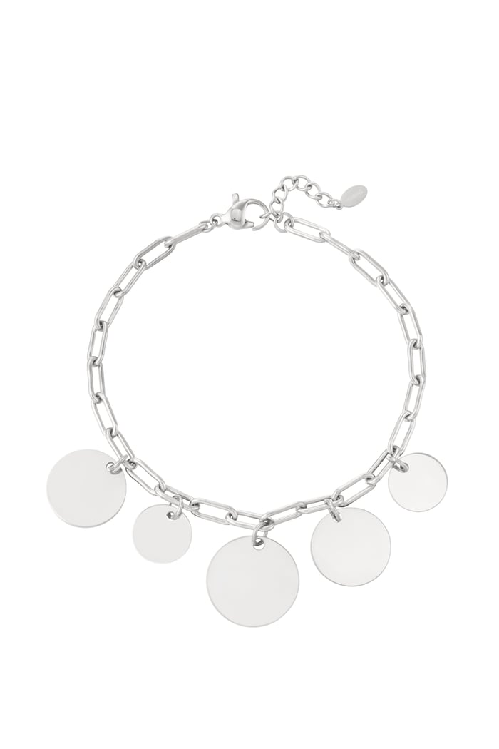 Link bracelet with circles - Silver Color color 