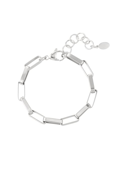 Bracelet rectangular links - Silver Color color 2