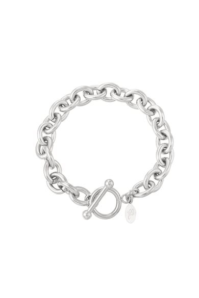 Gliederarmband mit rundem Verschluss – Goldfarbe - Goldfarbefarbe h5 