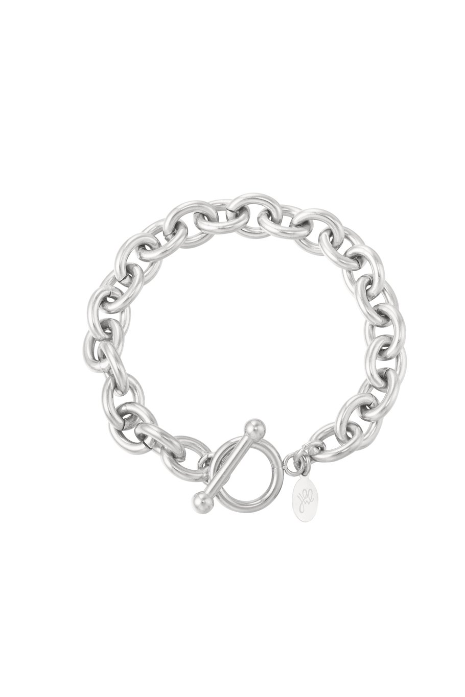 Gliederarmband mit rundem Verschluss – Goldfarbe - Goldfarbefarbe 