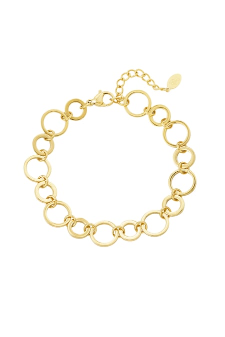 Bracelet small and large links round - Gold color