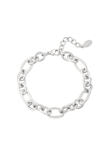 Link bracelet different links - Silver Color color