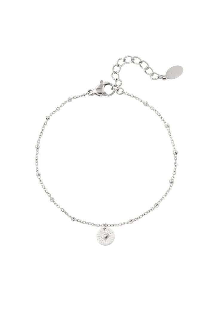 Bracelet round coin - Silver Color color 