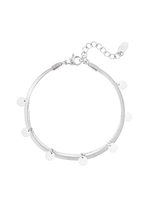 Bracelet double layered circles - Silver Color color h5 