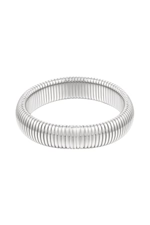 Bracelet ribbed wide - Silver Color color h5 