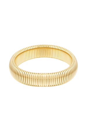 Bracelet ribbed wide - Gold color h5 