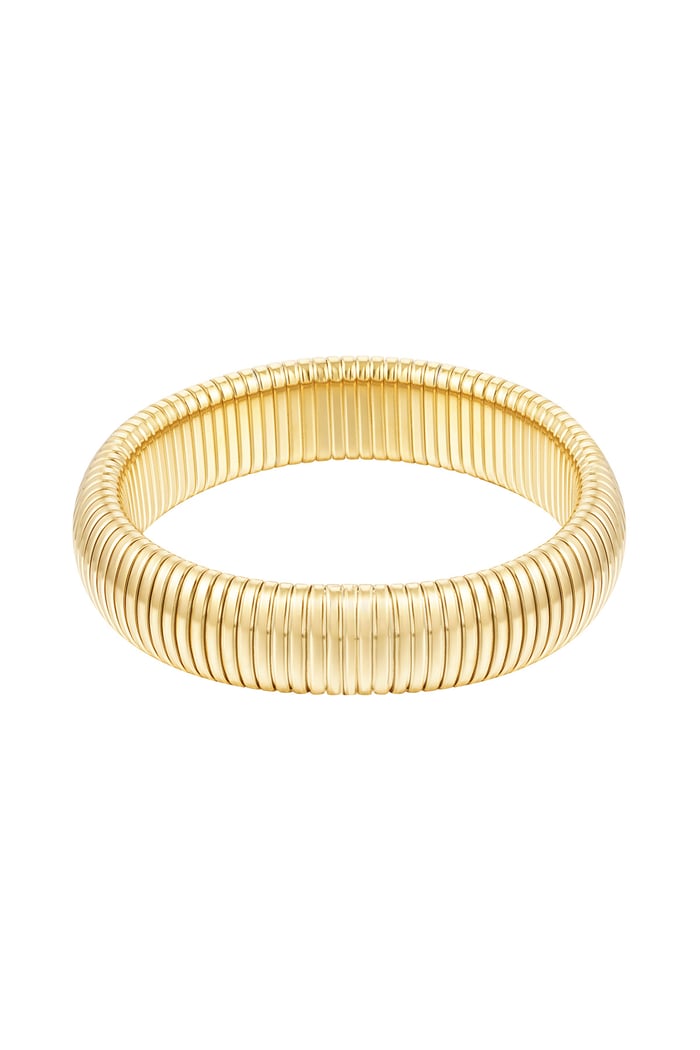 Bracelet ribbed wide - Gold color 