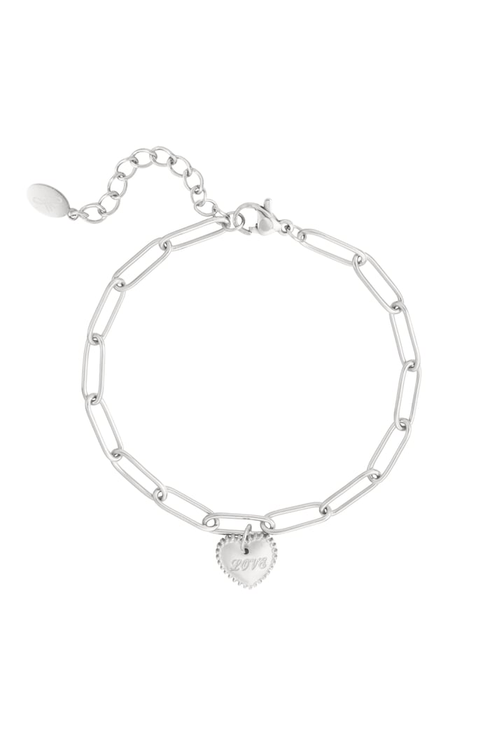 Link bracelet love - Silver Color color 