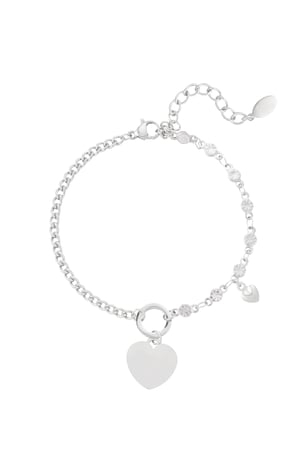 Bracelet links with heart - Silver Color color h5 