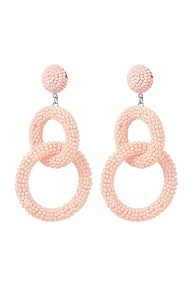 Beaded earrings crocheted - orange h5 