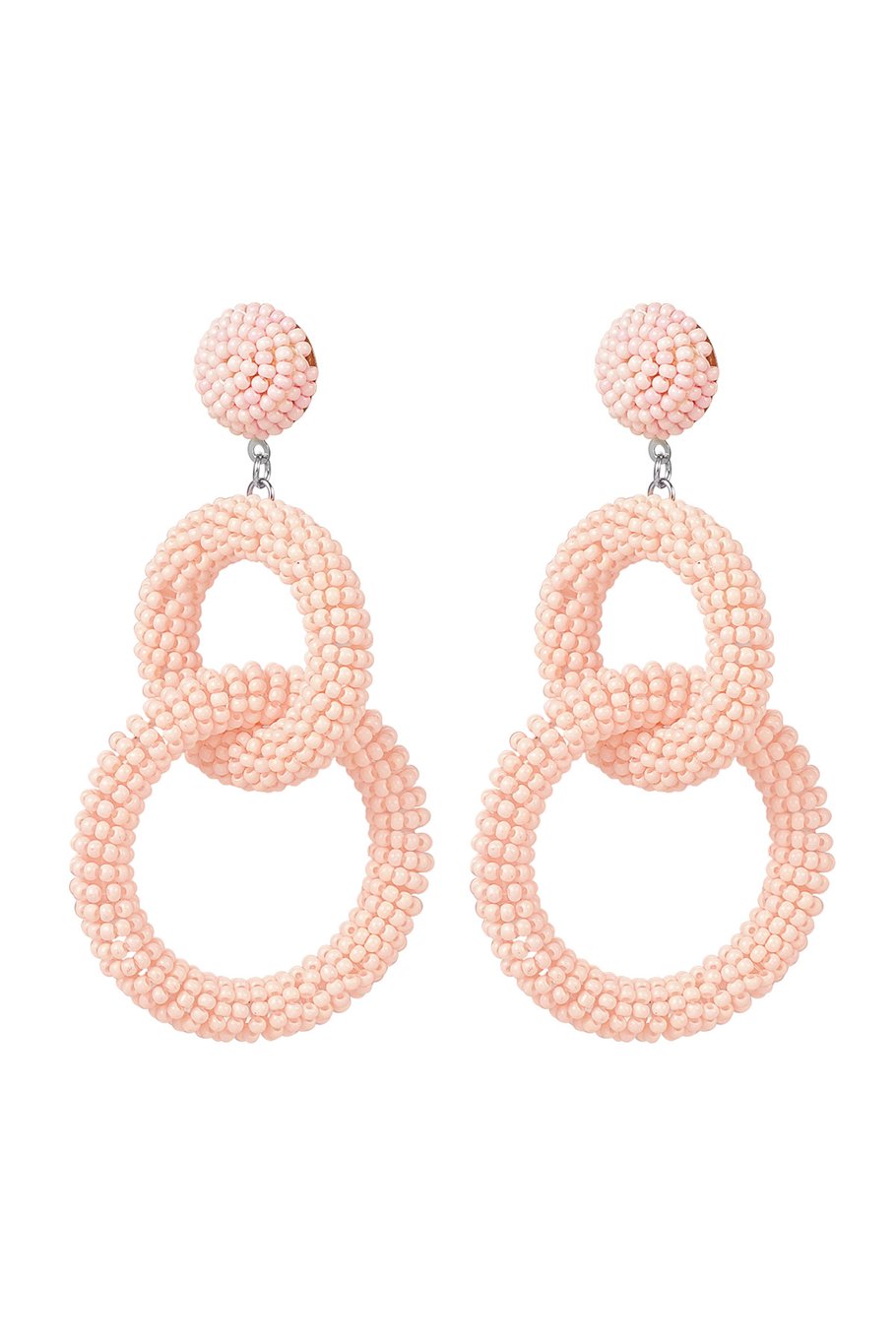 Beaded earrings crocheted - orange 