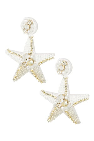 Pendientes estrella de mar - blanco h5 