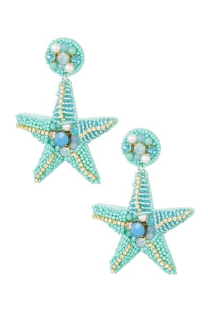 Earrings starfish - turquoise h5 