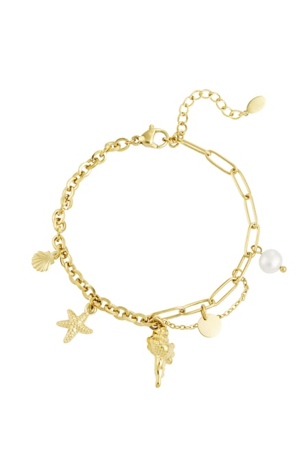 Link bracelet charms - Gold color