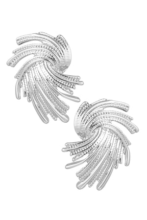 Earrings twizzel with print - silver color Alloy h5 