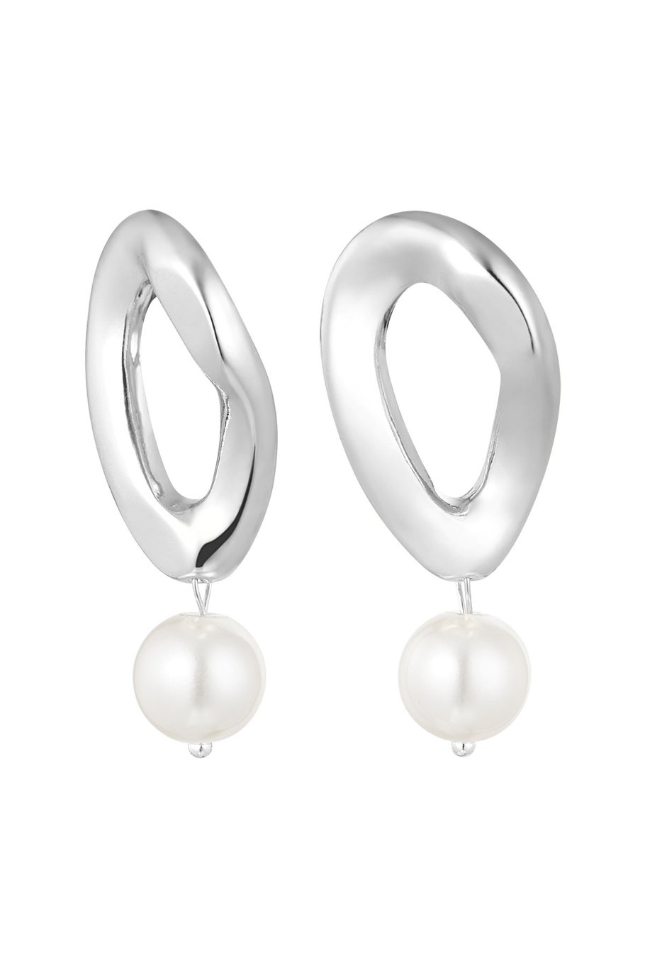 earrings asymmetrical with pearl 