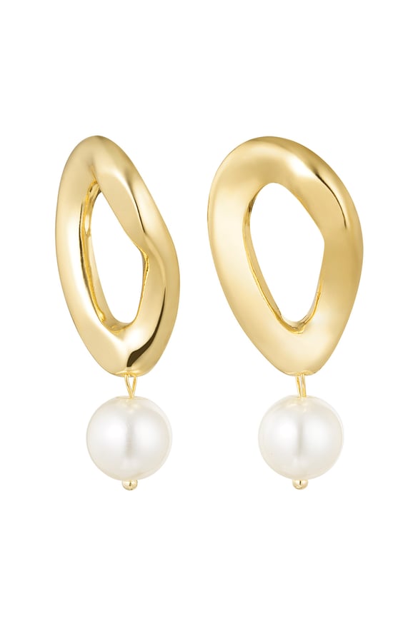 earrings asymmetrical with pearl