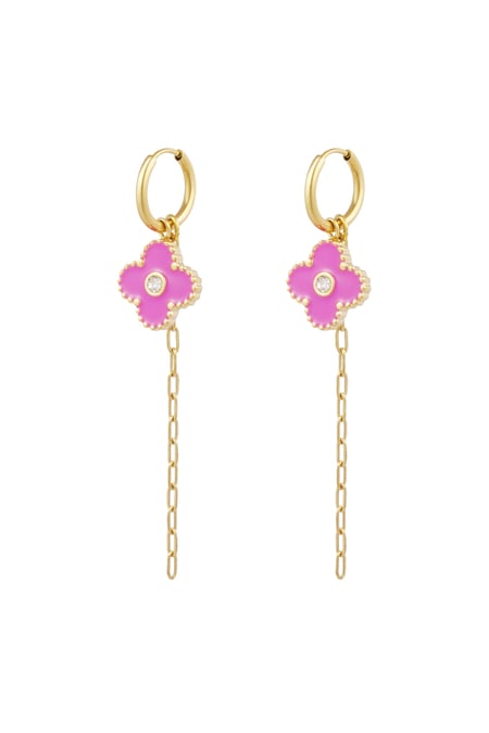 Earrings wonderful clover - pink Gold color 2