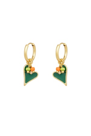 Earrings love song - green Gold color h5 