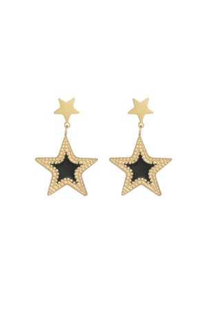 Earrings superstar rocks - black Gold color h5 