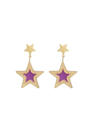 Earrings superstar rocks - purple h5 